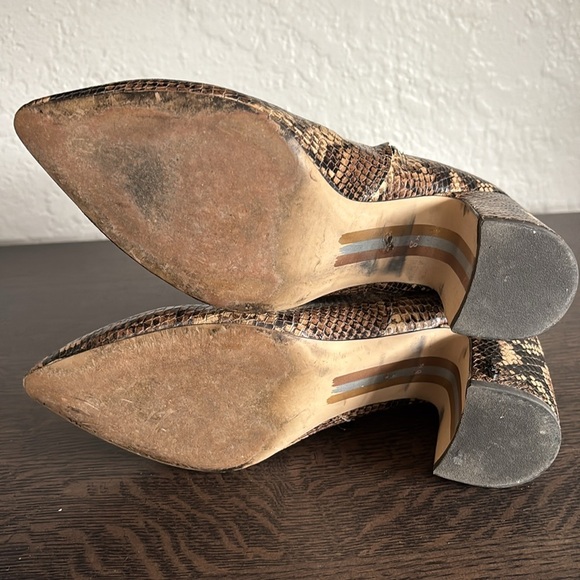 Sam Edelman Brown Snake Print heeled Ankle Boots 8.5M - Picture 10 of 13